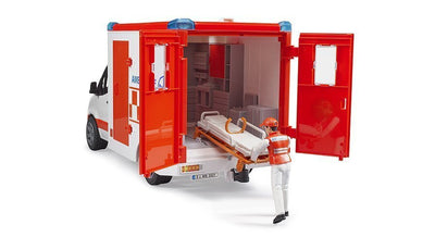 BRUDER - EMERGENCY  MERCEDES G3 SPRINTER AMBLANCE WITH DRIVER AND LIGHTS AND SOUNDS - Toyworld Frankston