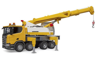 BRUDER CONSTRUCTION 1:16 SCANIA SUPER 560R LIEBHERR CRANE TRUCK WITH LIGHT & SOUND - Toyworld Frankston