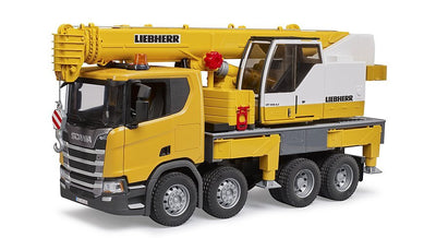 BRUDER CONSTRUCTION 1:16 SCANIA SUPER 560R LIEBHERR CRANE TRUCK WITH LIGHT & SOUND - Toyworld Frankston