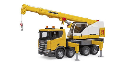 BRUDER CONSTRUCTION 1:16 SCANIA SUPER 560R LIEBHERR CRANE TRUCK WITH LIGHT & SOUND - Toyworld Frankston