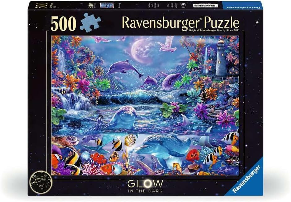 RAVENSBURGER PUZZLE - MAGICAL MOONLIGHT GLOW IN THE DARK 500 PC - Toyworld Frankston