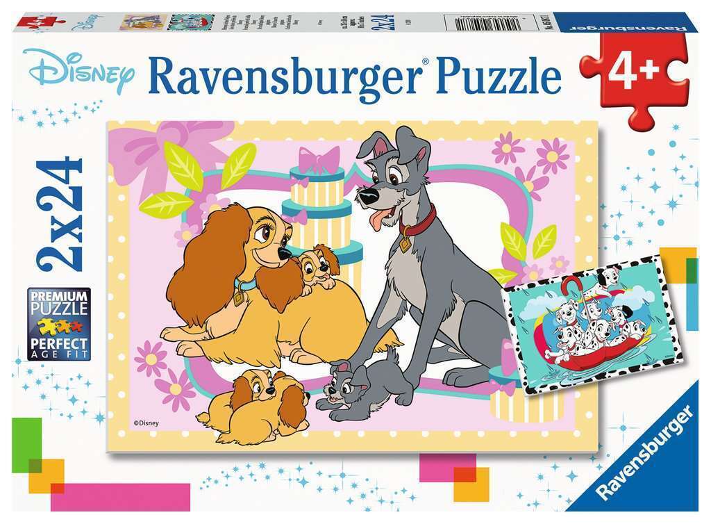 RAVENSBURGER 050871 -  DISNEY - DISNEY'S FAVOURITE PUPPIES 2X24 PIECE PUZZLE - Toyworld Frankston