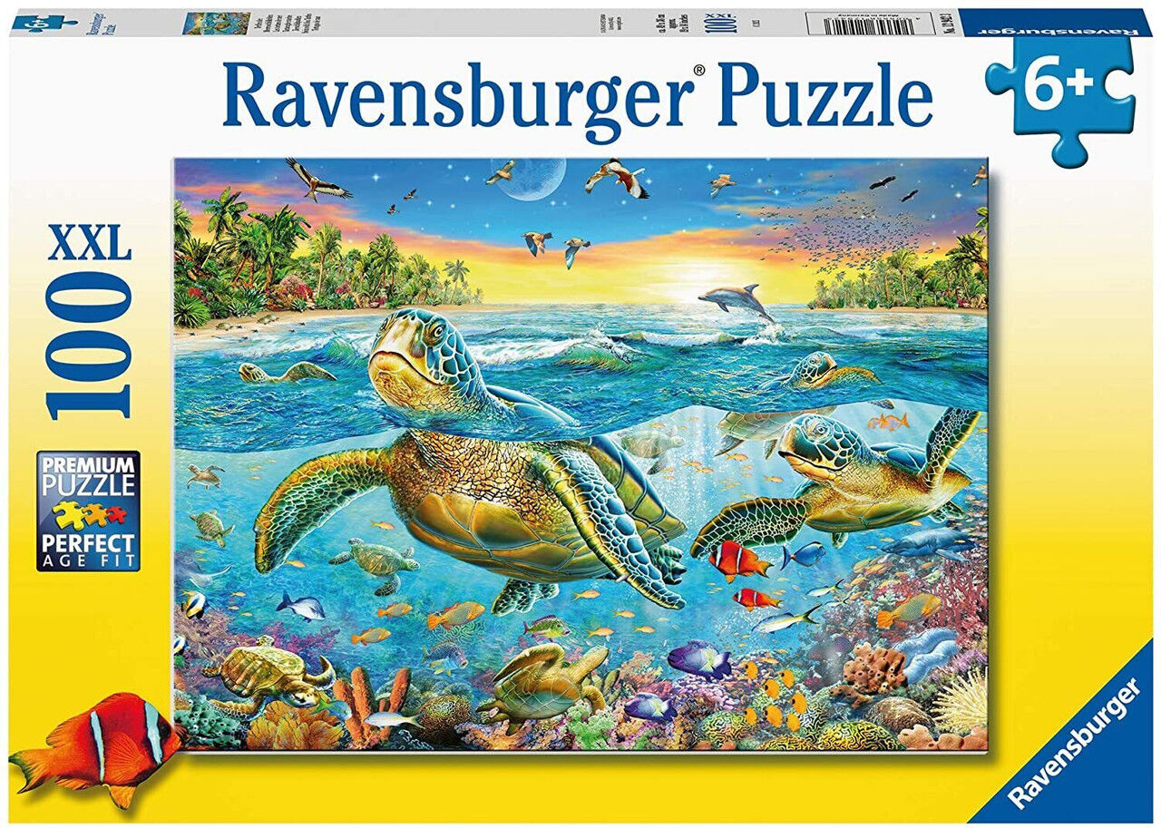 RAVENSBURGER - SWIM WITH SEA TURTLES 100 PIECE PUZZLE - Toyworld Frankston