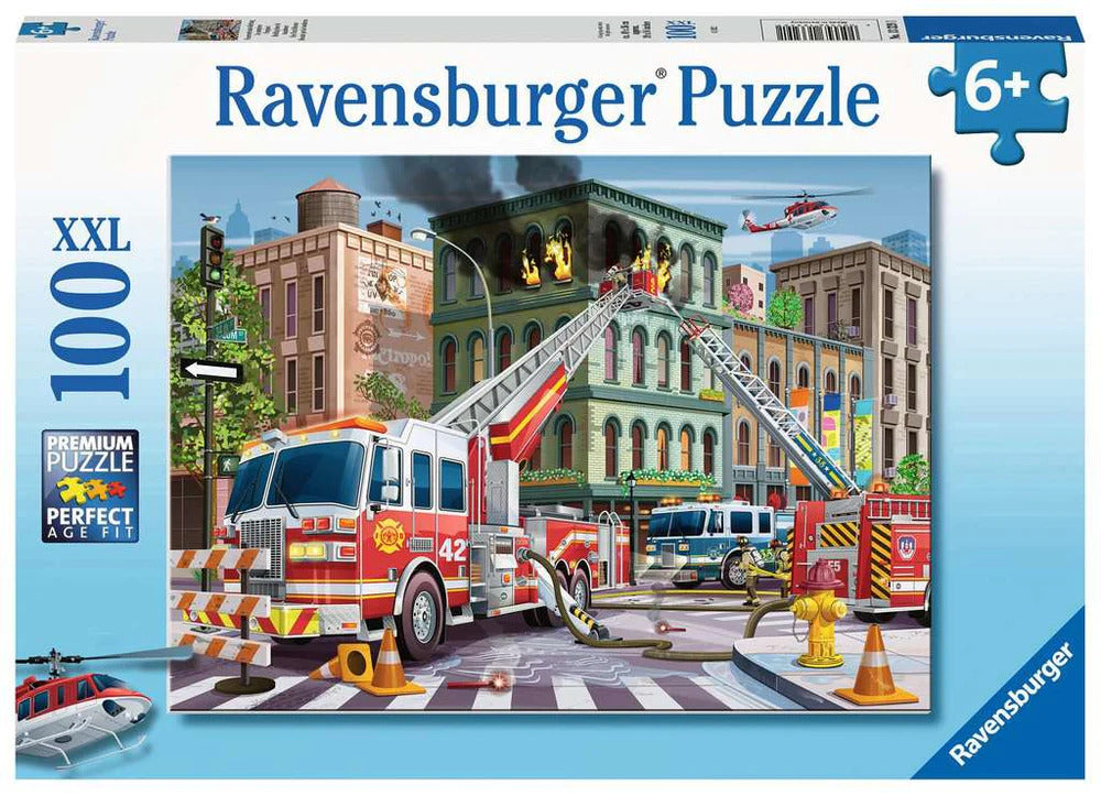 RAVENSBURGER - FIRE TRUCK RESCUE 100 PIECE PUZZLE - Toyworld Frankston
