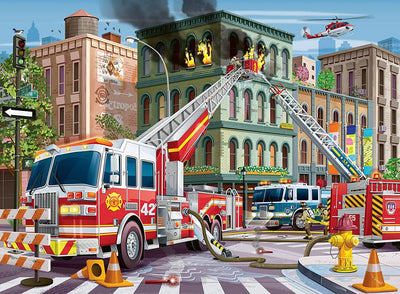 RAVENSBURGER - FIRE TRUCK RESCUE 100 PIECE PUZZLE - Toyworld Frankston