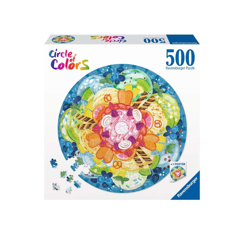 RAVENSBURGER 17348 8 CIRCLE OF COLORS - ICE CREAM 500 PIECE PUZZLE - Toyworld Frankston