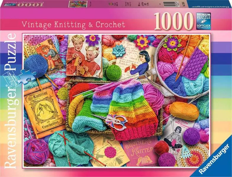 RAVENSBURGER 176205 - VINTAGE KNITTING AND CROCHET 1000 PIECE PUZZLE - Toyworld Frankston