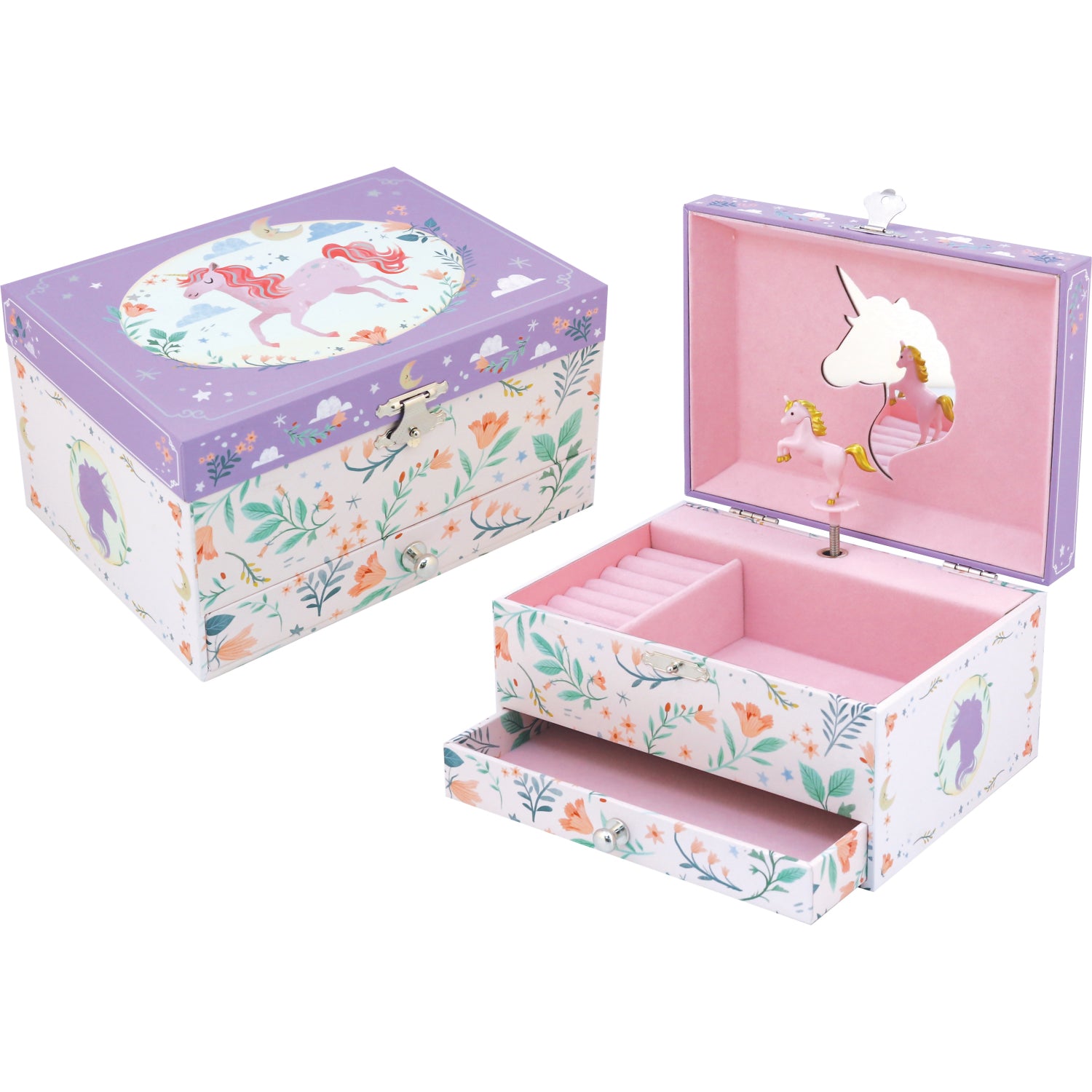 MUSIC JEWELLERY BOX WITH DRAWER - UNICORN - Toyworld Frankston
