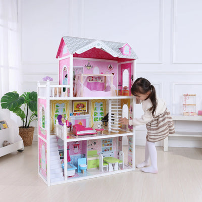 ARIAS WOODEN DOLL HOUSE 14 PIECES - Toyworld Frankston