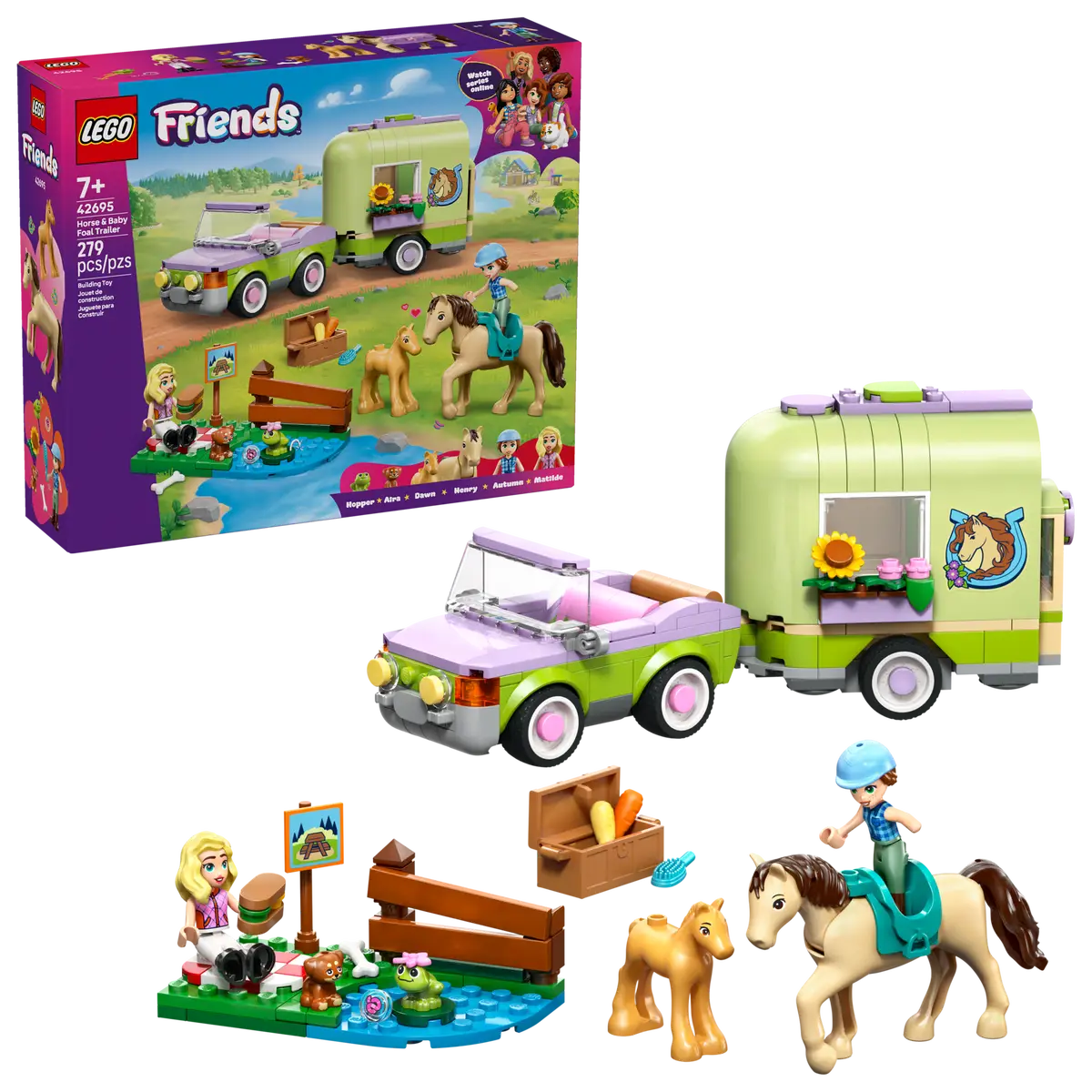 LEGO 42695 FRIENDS - HORSE AND BABY FOAL TRAILER - Toyworld Frankston
