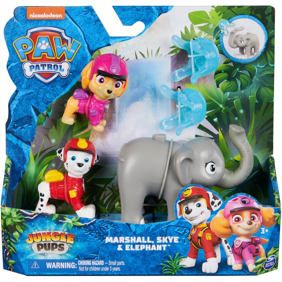 PAW PATROL JUNGLE HERO PUPS - MARSHALL, SKYE AND ELEPHANT - Toyworld Frankston