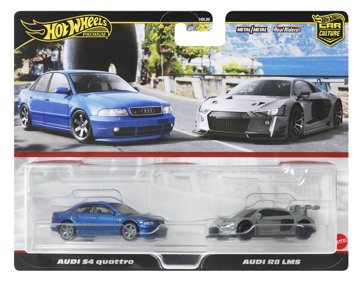 HOT WHEELS PREMIUM 2 PACK -  AUDI S4 QUATTRO / AUDI R8 LMS - Toyworld Frankston