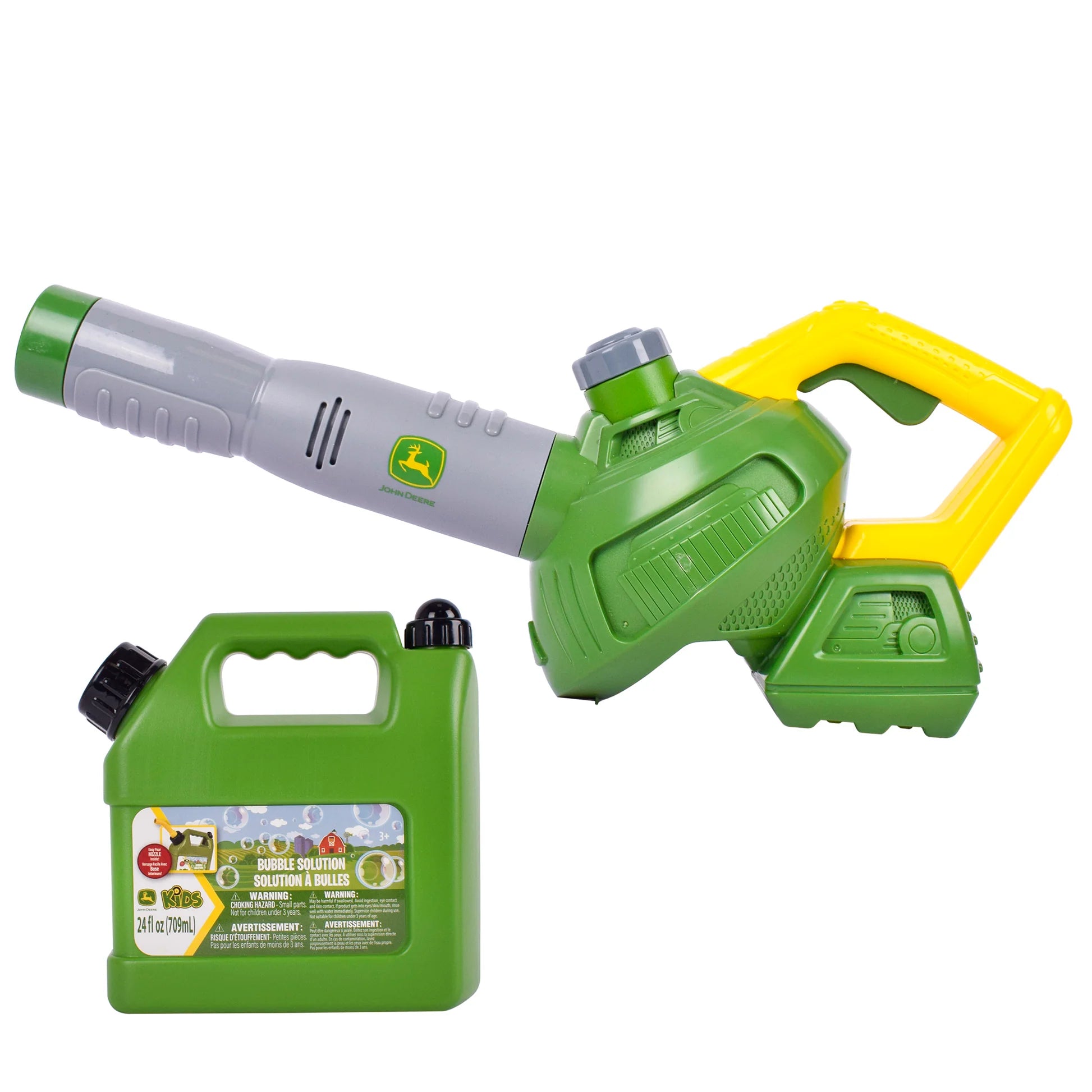 JOHN DEERE - MOTORIZED BUBBLE N FUN LEAF BLOWER COMBO - Toyworld Frankston