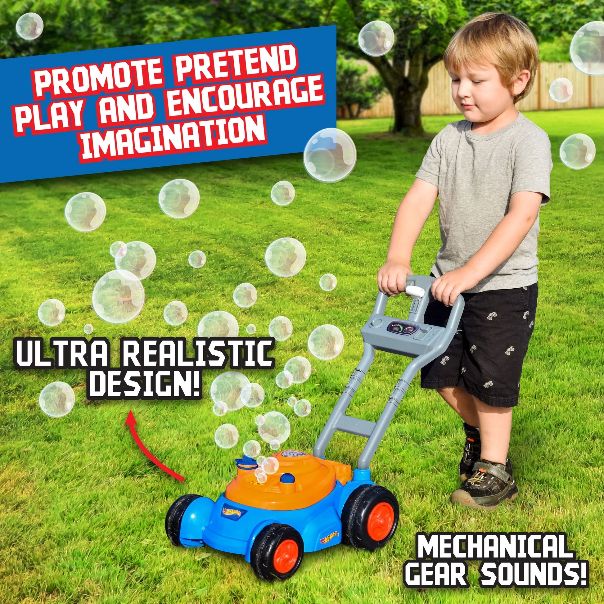HOT WHEELS BUBBLE & GO MOWER & BUBBLE SOLUTION 118 ML - Toyworld Frankston