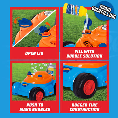HOT WHEELS BUBBLE & GO MOWER & BUBBLE SOLUTION 118 ML - Toyworld Frankston