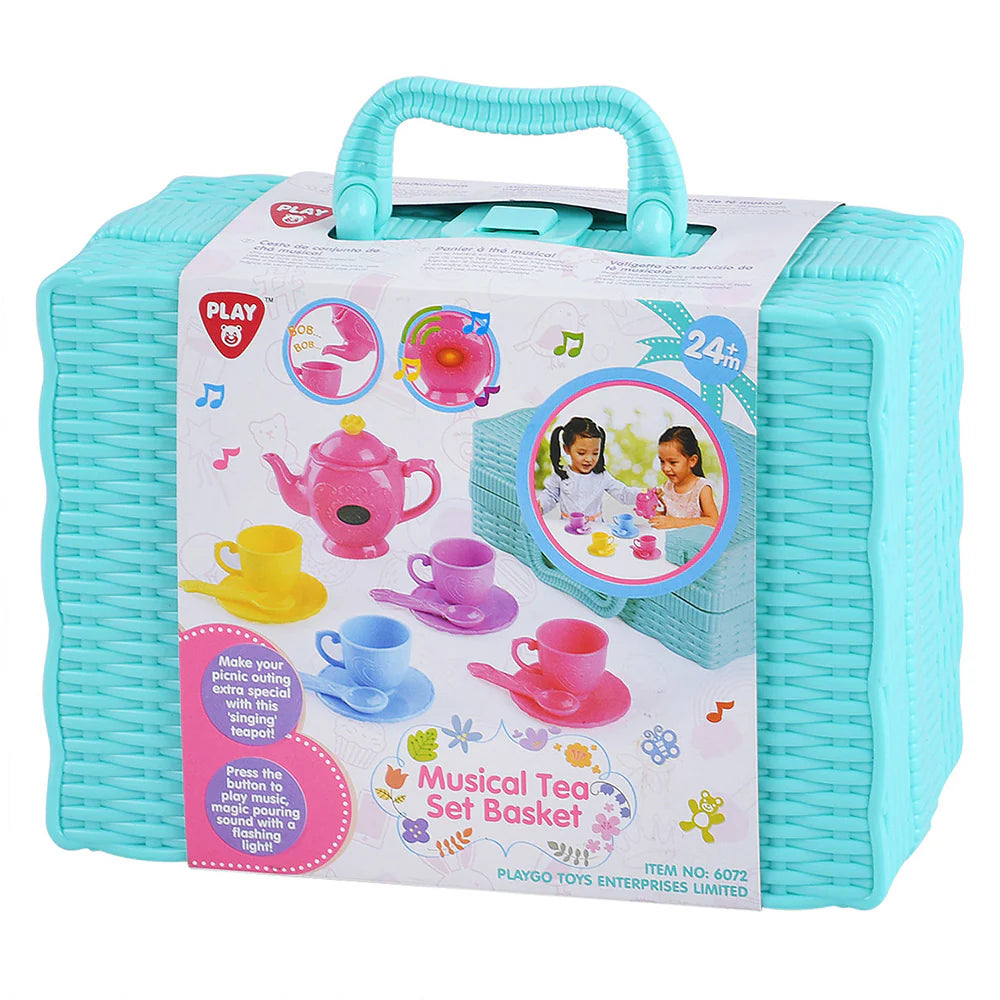 PLAYGO MUSICAL TEA SET BASKET BATTERY OPERATED - Toyworld Frankston