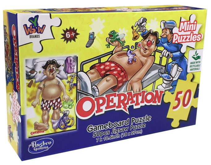 MINI PUZZLES HASBRO GAMING 50PC OPERATION - Toyworld Frankston