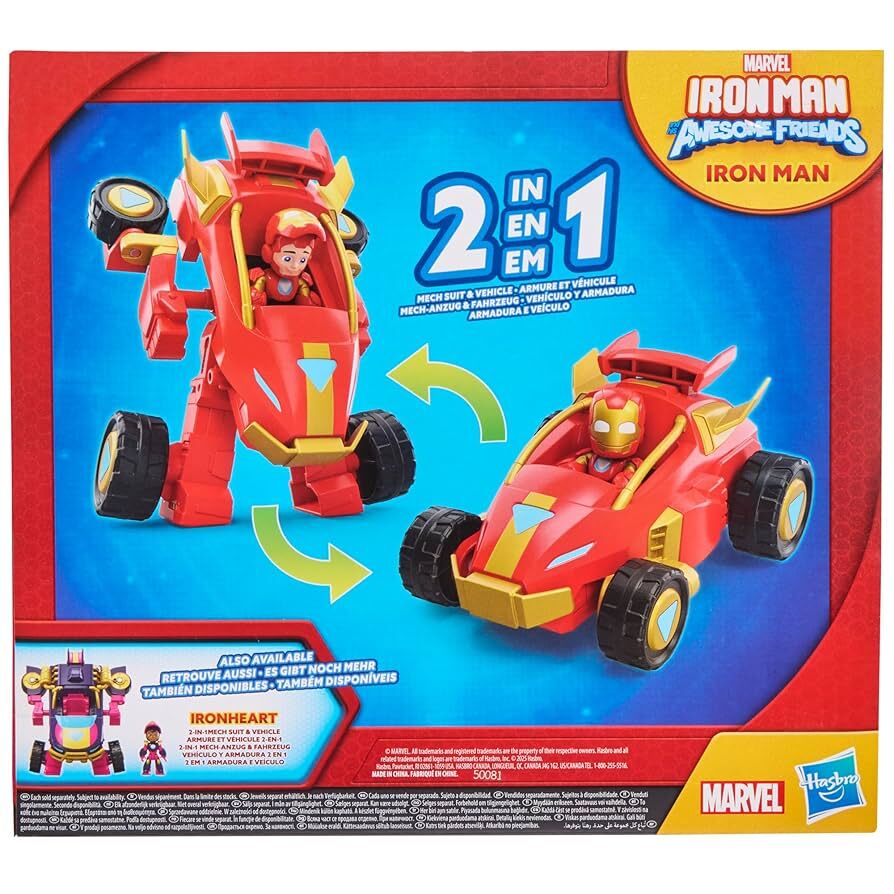 IRONMAN AWESOME FRIENDS - 2IN1 MECH SUIT AND VEHICLE - IRON MAN - Toyworld Frankston