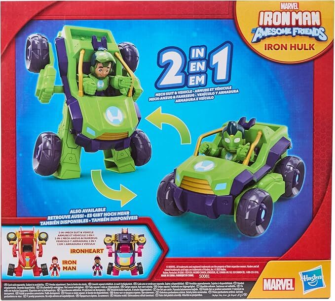 IRONMAN AWESOME FRIENDS - 2IN1 MECH SUIT AND VEHICLE - HULK - Toyworld Frankston