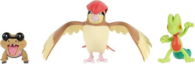 POKEMON BATTLE FIGURE SET - TREECKO + PIDGEOTTO + SANDILE - Toyworld Frankston