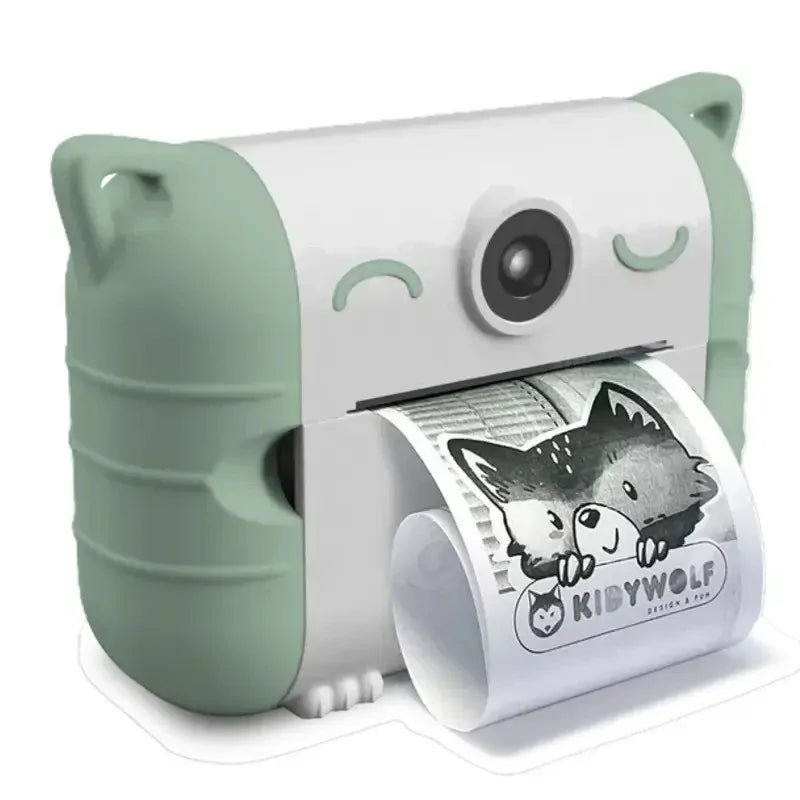KIDYWOLF - KIDYPRINT KIDS CAMERA WITH THERMIC PRINTER - GREEN - Toyworld Frankston