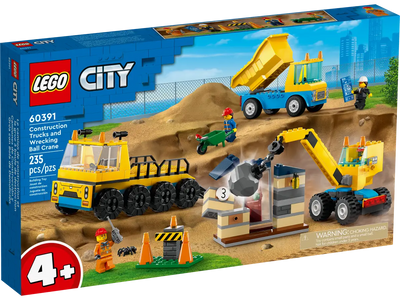 LEGO 60391 CITY - CONSTRUCTION TRUCKS AND WRECKING BALL CRANE - Toyworld Frankston