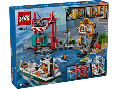 LEGO 60422 - SEASIDE HARBOR WITH CARGO SHIP - Toyworld Frankston