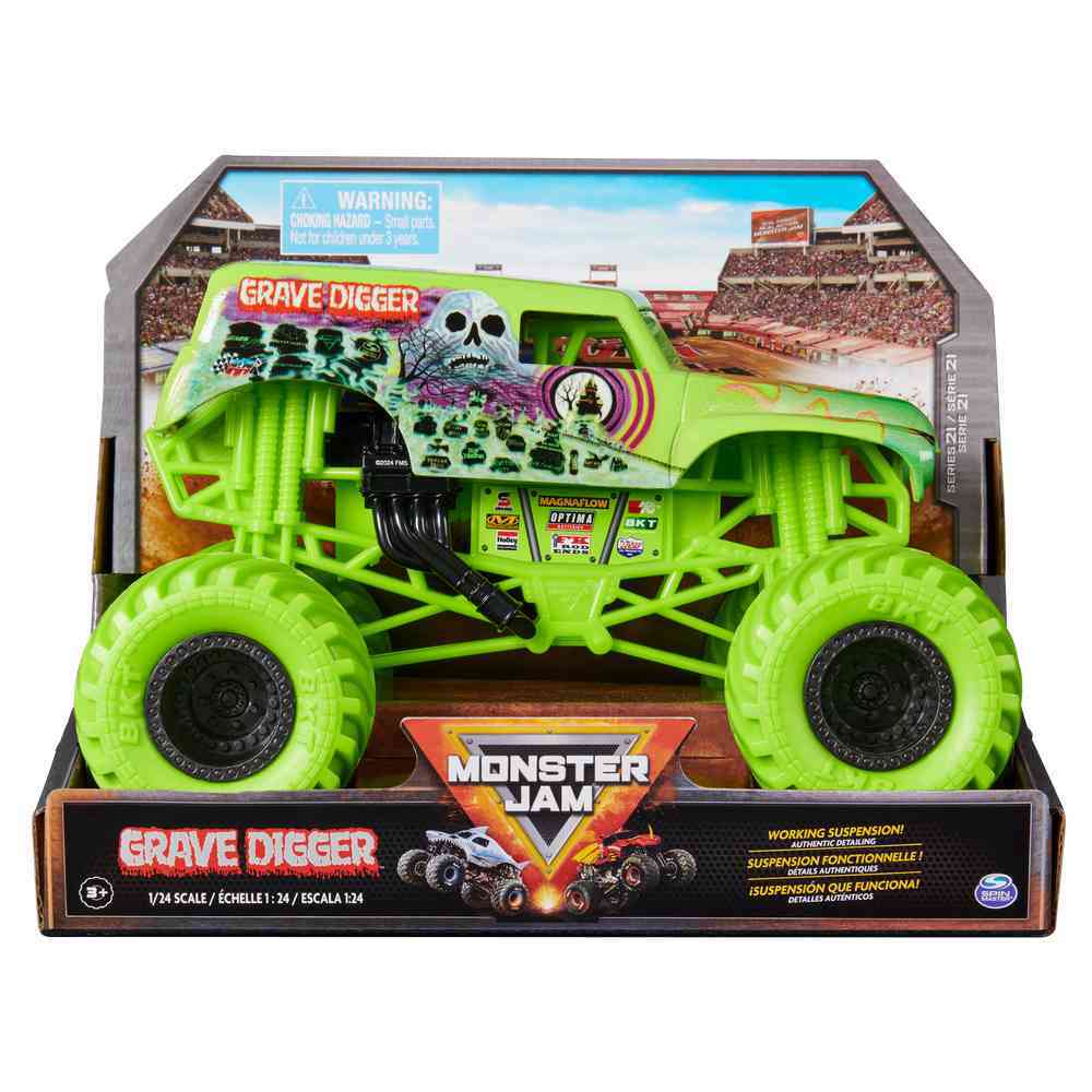 MONSTER JAM 1:24 DIECAST TRUCKS - GRAVE DIGGER - Toyworld Frankston