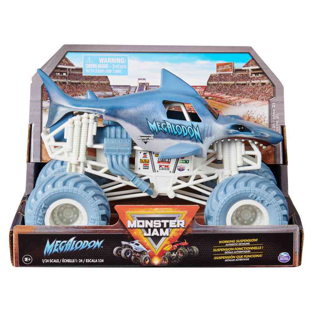 MONSTER JAM 1:24 DIECAST TRUCKS - MEGALODON - Toyworld Frankston