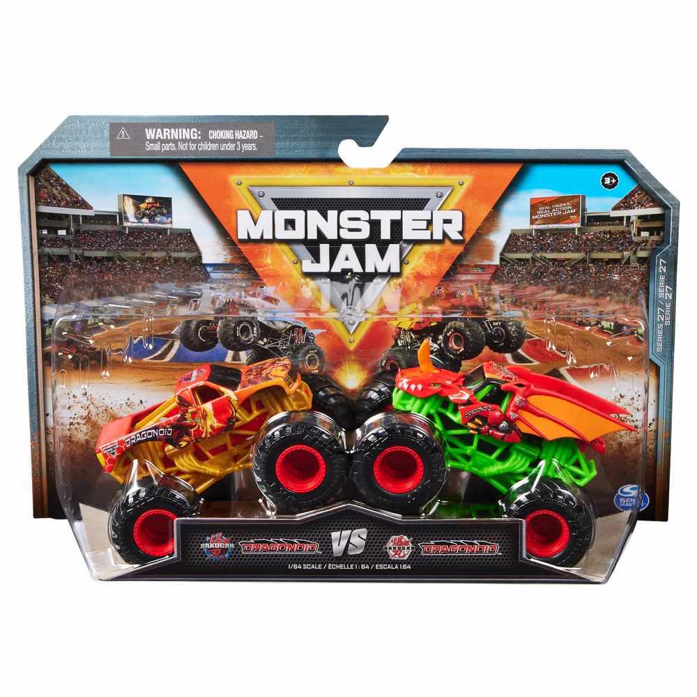 MONSTER JAM 1:64 DIECAST 2 PACK - BAKUGAN DRAGONOID VS BAKUGAN DRAGONOID - Toyworld Frankston