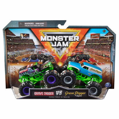 MONSTER JAM 1:64 DIECAST 2 PACK - GRAVE DIGGER VS GRAVE DIGGER THE LEGEND - Toyworld Frankston