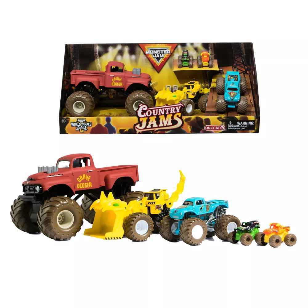 MONSTER JAM - COUNTRY JAM 5 PACK VEHICLE PACK - Toyworld Frankston