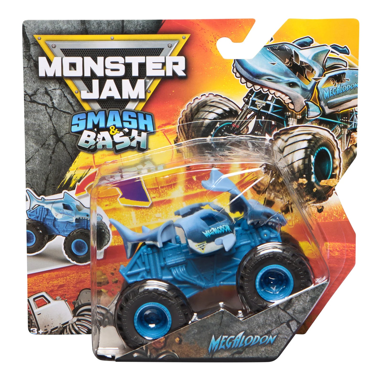MONSTER JAM 1:64 DIE CAST SMASH AND BASH - MEGALODON - Toyworld Frankston
