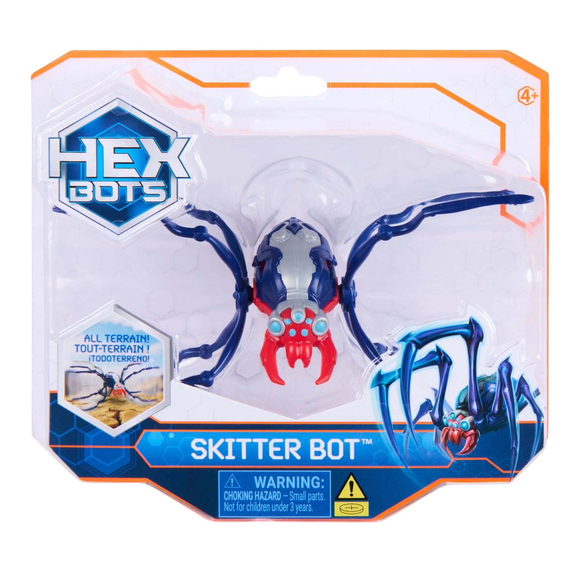HEX BOTS - SKITTER BOT BLUE AND RED - Toyworld Frankston