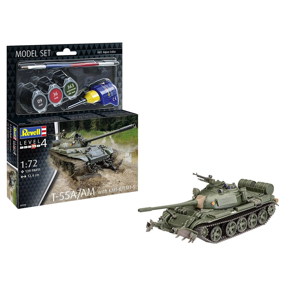 REVELL T-55A/AM W/ KMT-6/EMT-5 - Toyworld Frankston