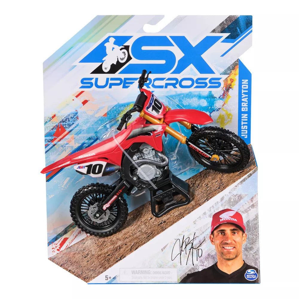 SUPERCROSS 1:10 DIE CAST COLLECTOR MOTORCYCLE - JUSTIN BRAYTON - Toyworld Frankston