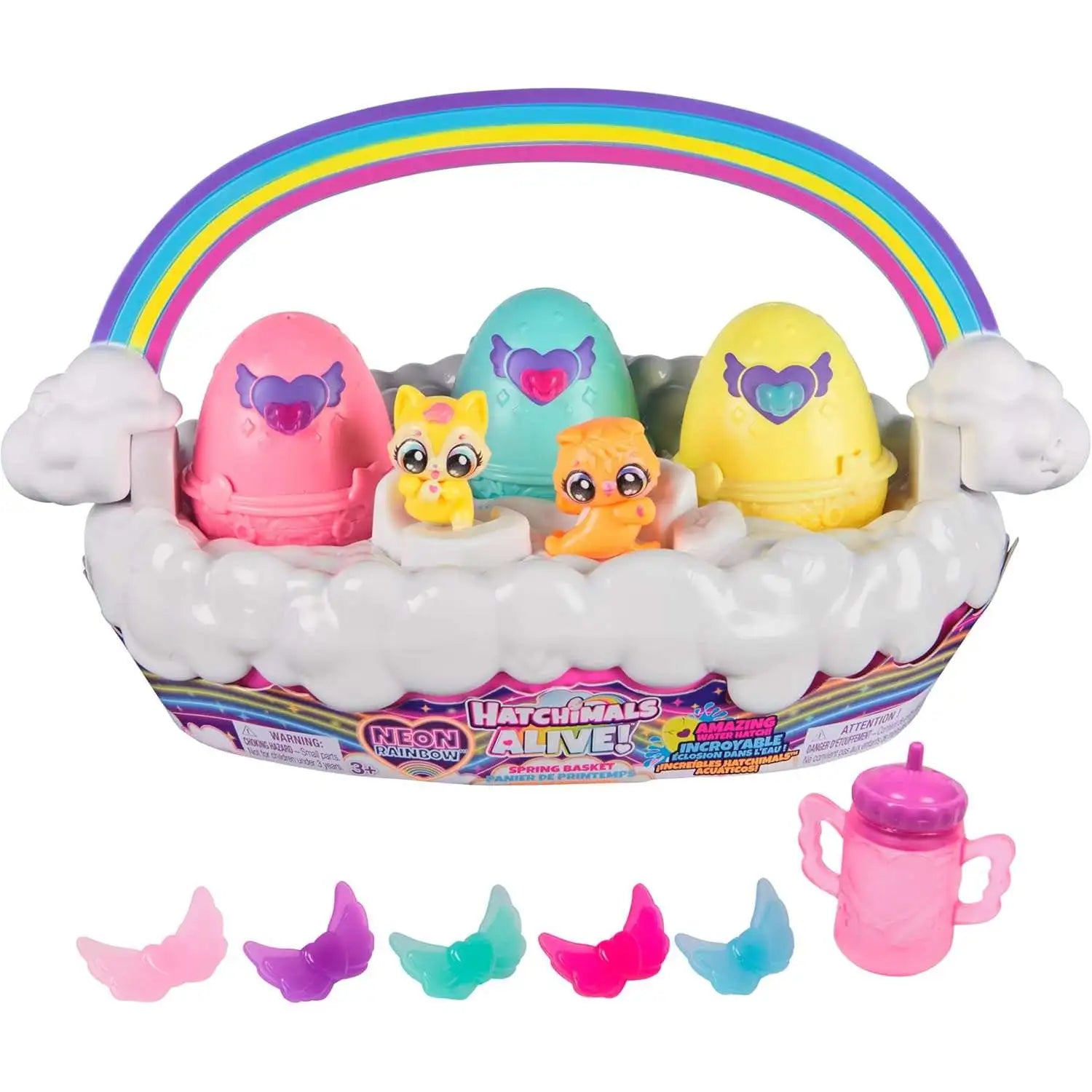 HATCHIMALS ALIVE NEON RAINBOW SPRING BASKET - Toyworld Frankston