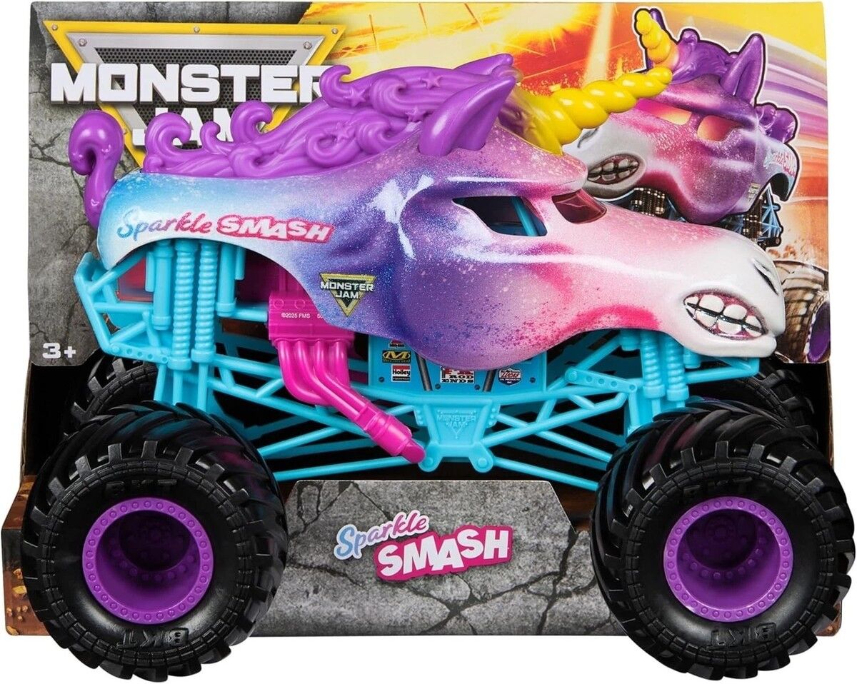 MONSTER JAM 1:24 DIE CAST TRUCK - SPARKLE SMASH - Toyworld Frankston