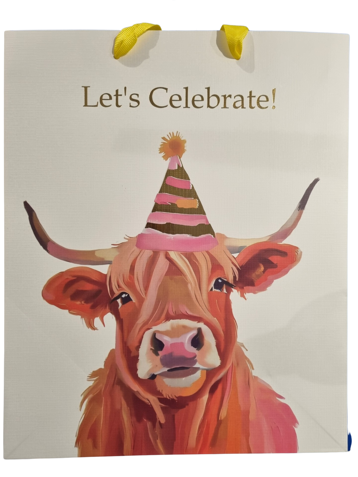 GIFT BAG LARGE - LETS CELBRATE 39344 - HIGHLAND COW