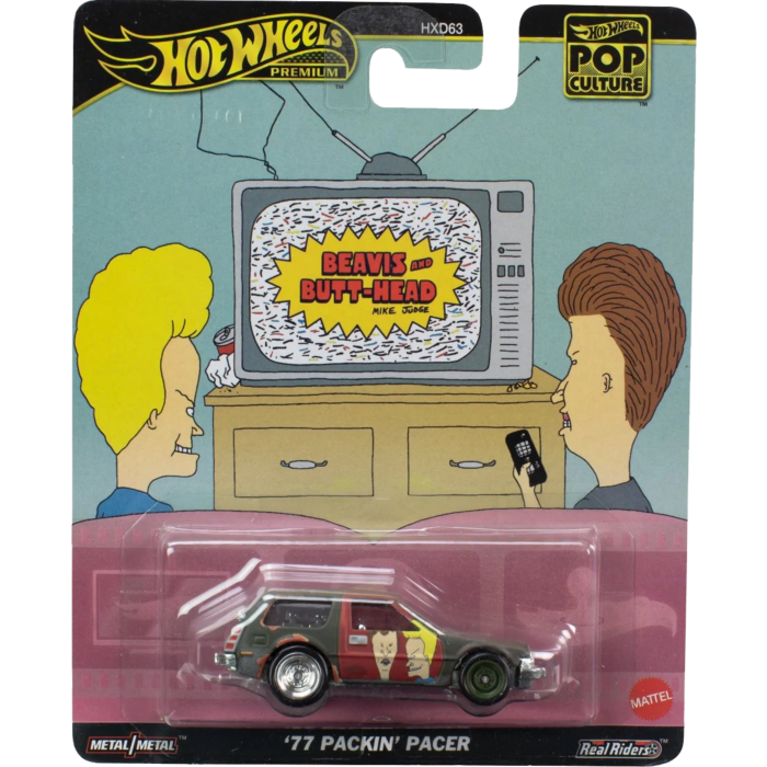 HOTWHEELS PREMIUM POP CULTURE - BEAVIS AND BUTT-HEAD '77 PACKIN' PACER - Toyworld Frankston
