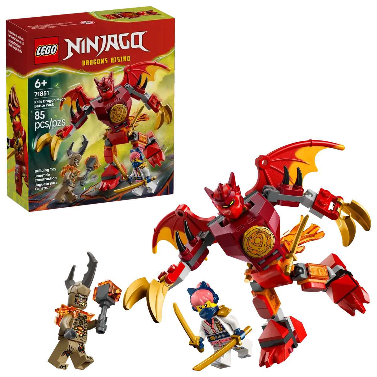 LEGO 71851 NINJAGO - KAI'S DRAGON MECH BATTLE PACK - Toyworld Frankston