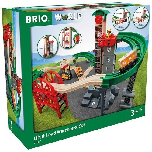 BRIO SET LIFT AND LOAD WAREHOUSE SET 32 PIECES - Toyworld Frankston