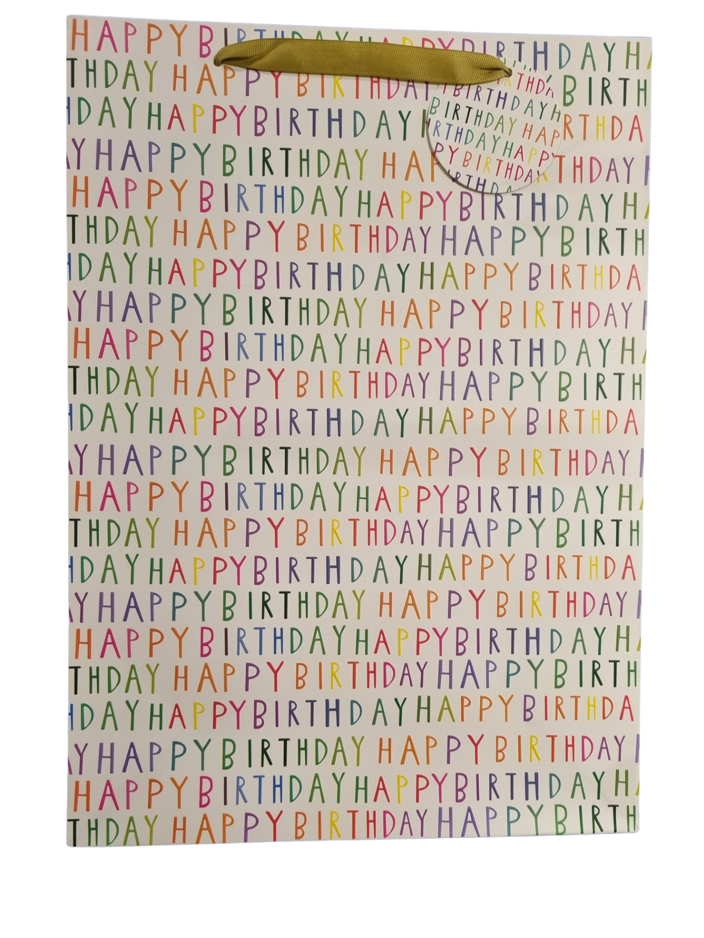 GIFT BAG LARGE - HAPPY BIRTHDAY 39220 - WHITE