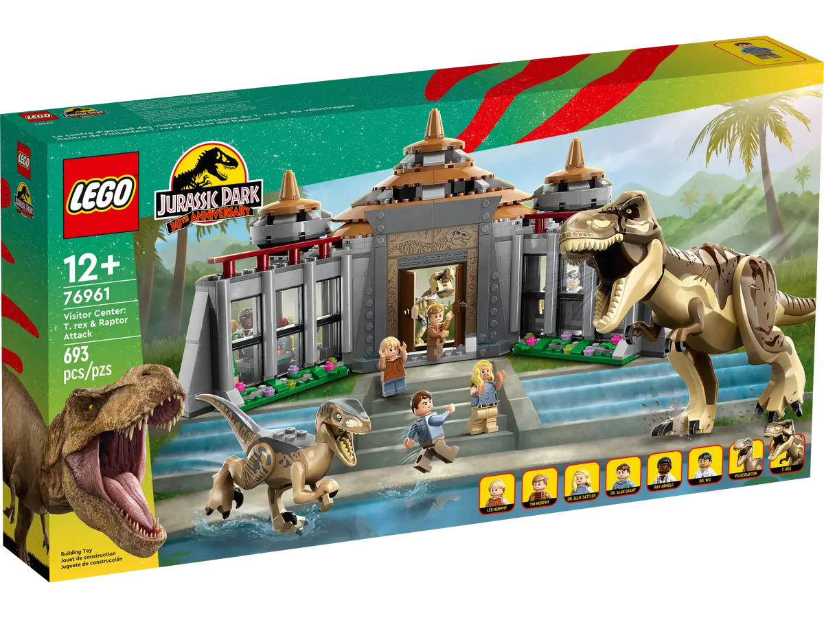 LEGO 76961 JURASSIC WORLD - VISITOR CENTER - T REX AND RAPTOR ATTACK - Toyworld Frankston