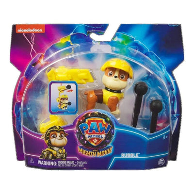 PAW PATROL - THE MIGHTY MOVIE - RUBBLE FIGURINE - Toyworld Frankston