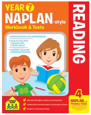 SCHOOL ZONE: YEAR 7 NAPLAN - READING WORKBOOK & TESTS - Toyworld Frankston