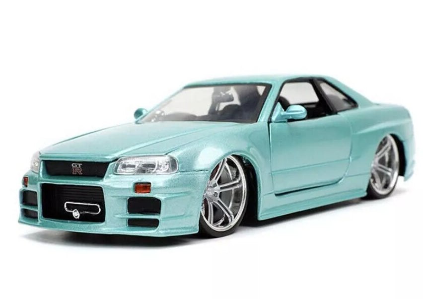 FAST & FURIOUS BRIAN'S NISSAN SKYLINE R34 GT-R 1:24 SCALE DIE-CAST VEHICLE REPLICA - Toyworld Frankston