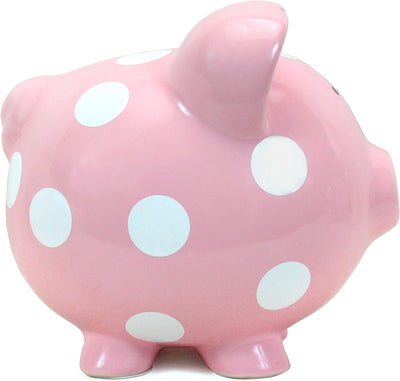 PIGGY BANK - PINK POLKA DOT