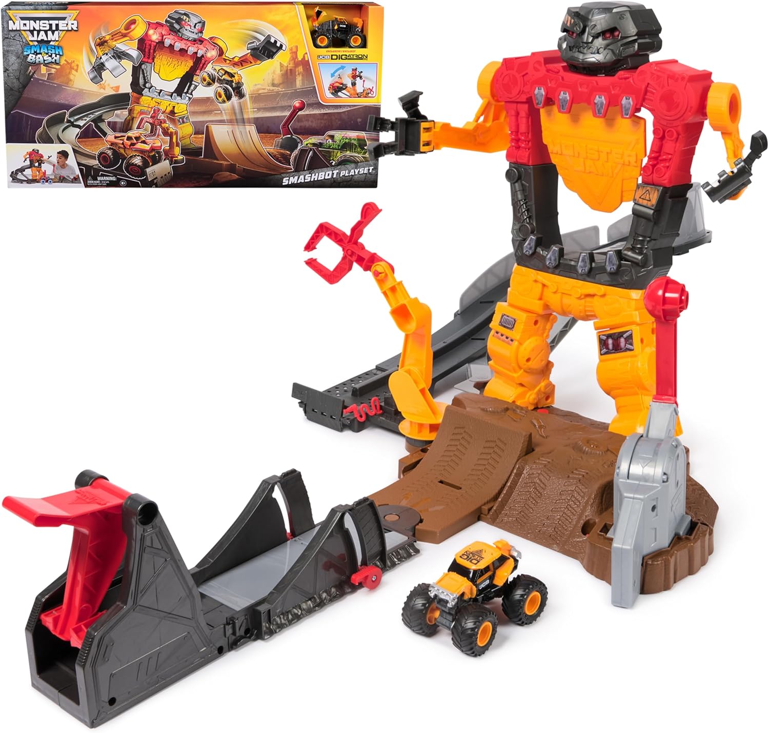 MONSTER JAM 1:64 SMASH AND BASH - SMASHBOT PLAYSET - Toyworld Frankston