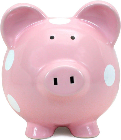 PIGGY BANK - PINK POLKA DOT